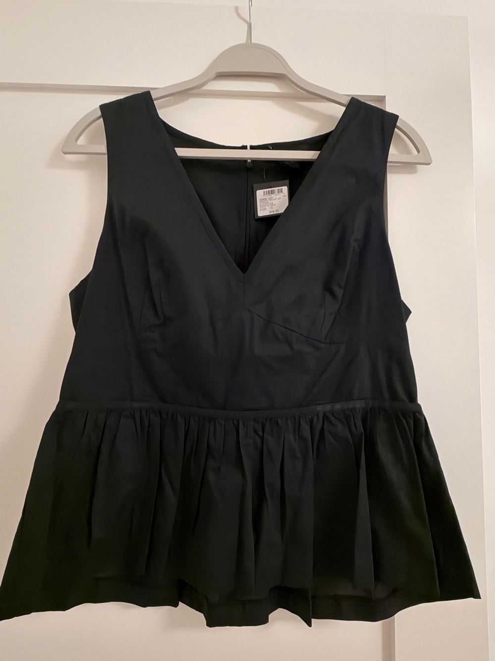 Club Monaco Black V-Neck Peplum Camisole